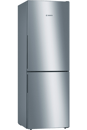 Réfrigérateur combiné Bosch KGV33VLEAS en finition inox, doté d’un design moderne et d’une grande capacité de 288L.
