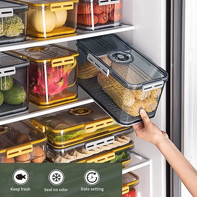 Boîtes de conservation hermétiques pour le rangement optimisé des aliments dans un réfrigérateur